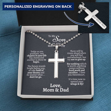 Son Graduation (Love Mom and Dad) Ball Chain Necklace - Love You This Much